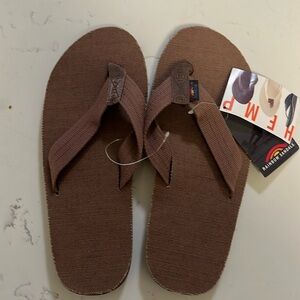 Brand New - Rainbow Hemp Sandals (Brown)